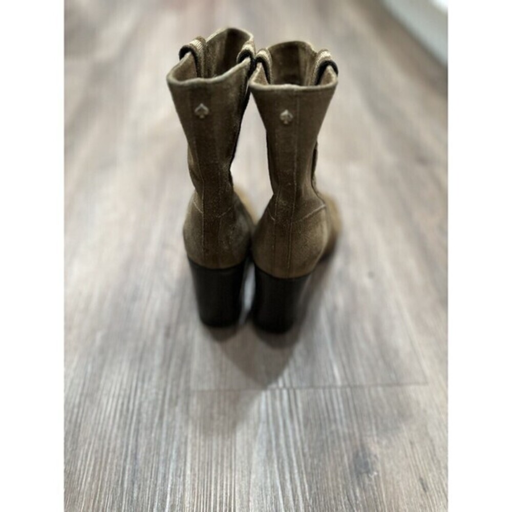 KATE SPADE New York BAISE bootie SIZE 9 M Block Heel Suede Leather Tobacco Brown - Picture 3 of 13